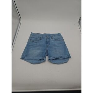 Levi * Womans * Roll up * Denim Shorts * Sz 27 Light Blue Good Condition